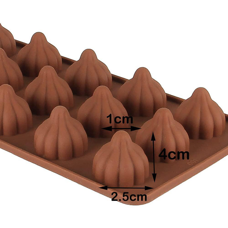 Bakersville India Baking Accessory 2 Finedecor - Silicone Modak Shape Chocolate Mould - Fd 3150((15 Cavities))