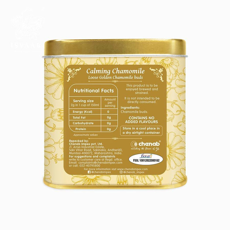 Chenab Impex Pvt Ltd Tea 12 Isvaari - Calming Chamomile Loose Golden Chamomile Budsherbal Tea 50g
