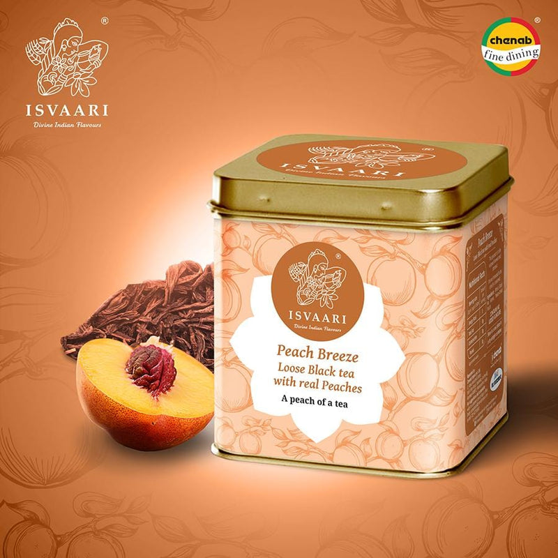 Chenab Impex Pvt Ltd Tea 12 Isvaari - Herbal Peach Breeze Loose Black Tea With Real Peaches 50g