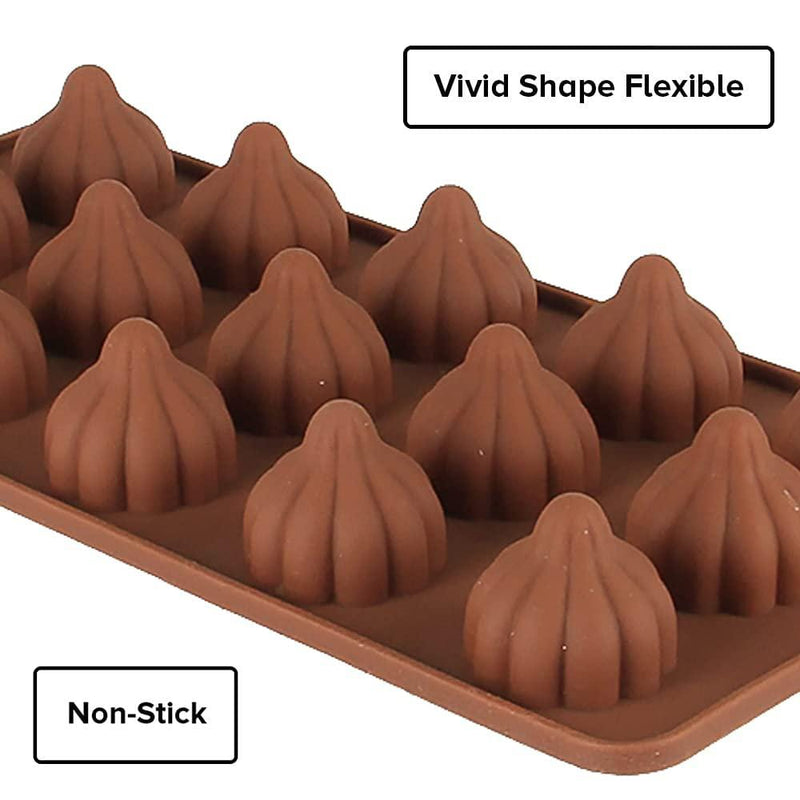 Bakersville India Baking Accessory 2 Finedecor - Silicone Modak Shape Chocolate Mould - Fd 3150((15 Cavities))