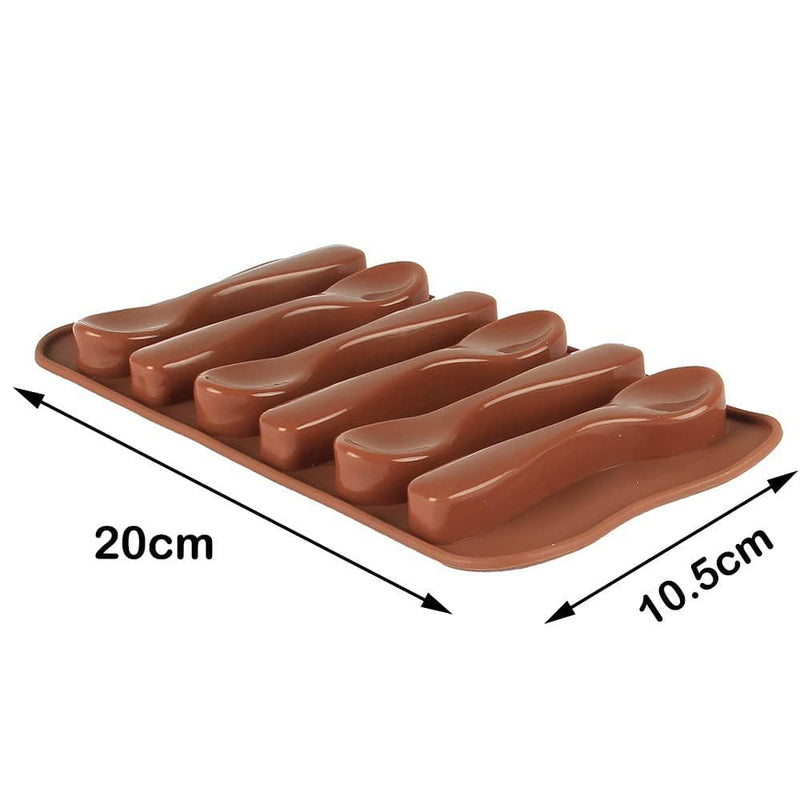 Bakersville India Baking Accessory 2 Finedecor - Silicone Spoon Shape Chocolate Mould - Fd 3152((6 Cavities))