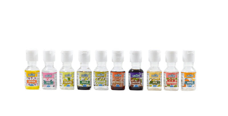 Bakersville India Flavour 2 Lezzet - Culinary Essence Assorted 20 Ml - 10 Colours(1 Pack)