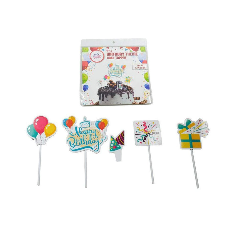 Bakersville India Topper 2 Let's Party - 4 In 1 Cake Topper(20 Pieces)