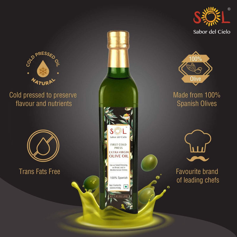 Chenab Impex Pvt Ltd Oil 12 Sol - 100% Spanish Extra Virgin Olive Oil 500ml