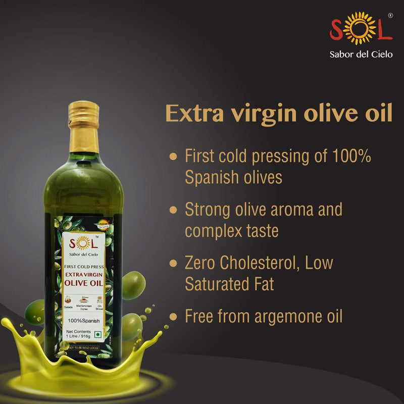 Chenab Impex Pvt Ltd Oil 12 Sol - 100% Spanish Extra Virgin Olive Oil 1l