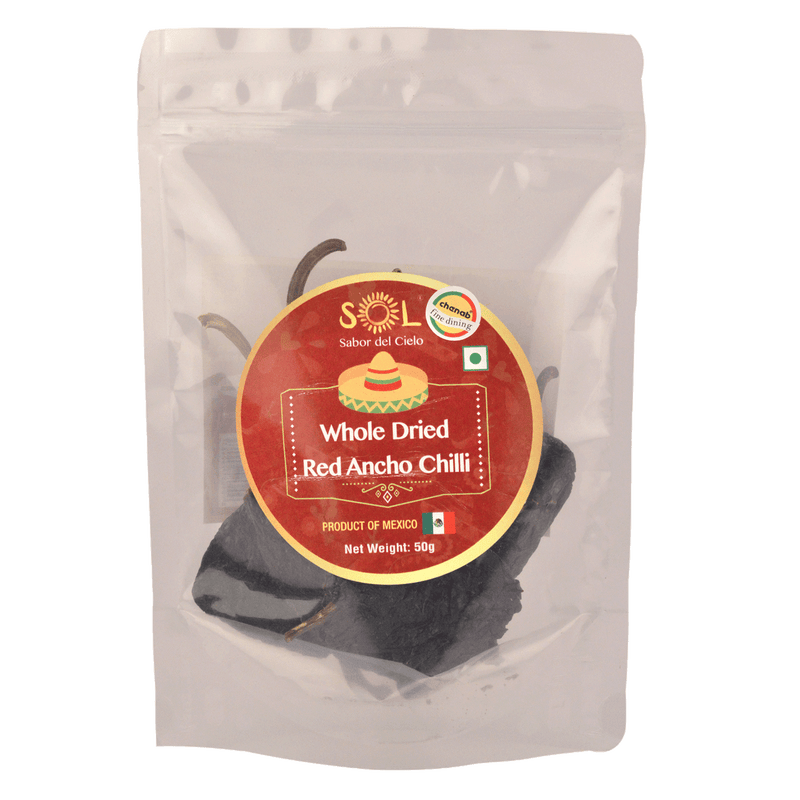 Chenab Impex Pvt Ltd Spices 12 Sol - Whole Dried Red Ancho Chillies With Stem 50g