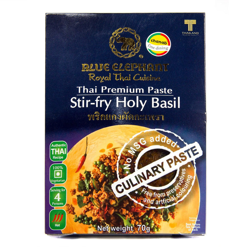 Chenab Impex Pvt Ltd Curry Paste 6 Blue Elephant - Thai Holy Basil Stir Fry Paste 70g