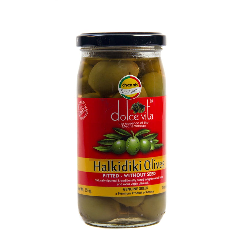 Chenab Impex Pvt Ltd Processed Vegetable 12 Dolce Vita - Halkidiki Pitted Green Olives 210g