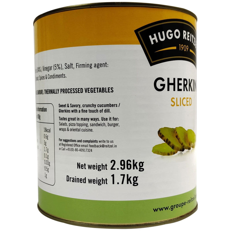 Chenab Impex Pvt Ltd Processed Vegetable 6 Hugo Reitzel - Sliced Gherkins 2.96kg