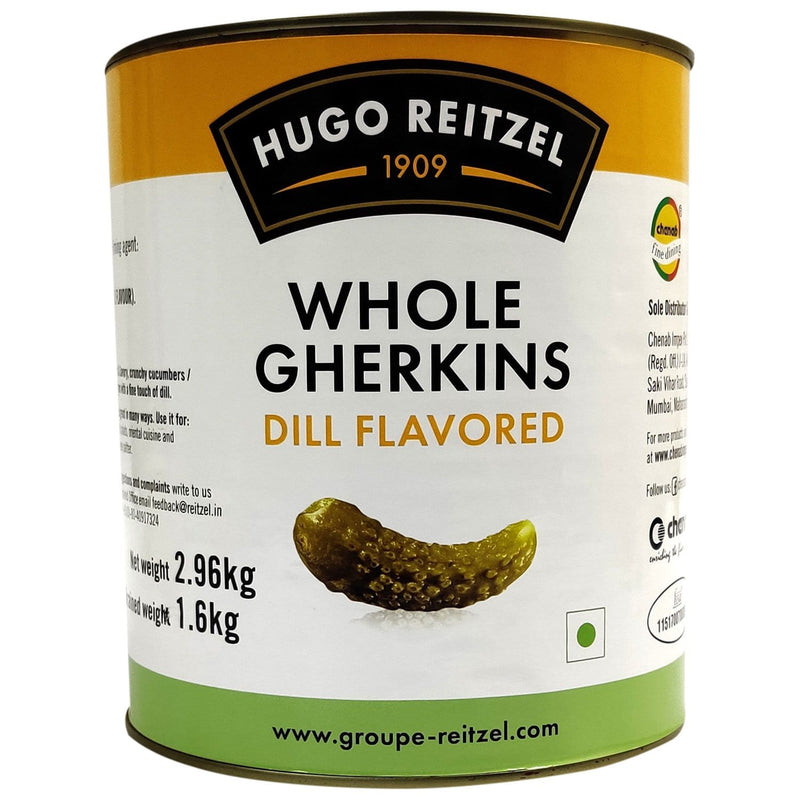 Chenab Impex Pvt Ltd Processed Vegetable 6 Hugo Reitzel - Whole Gherkins Dill Flavoured 2.96kg