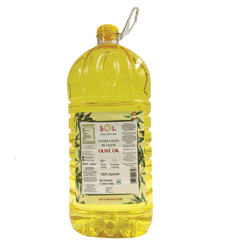 Chenab Impex Pvt Ltd Oil 3 Sol - 100% Spanish Extra Light Olive Oil 5l