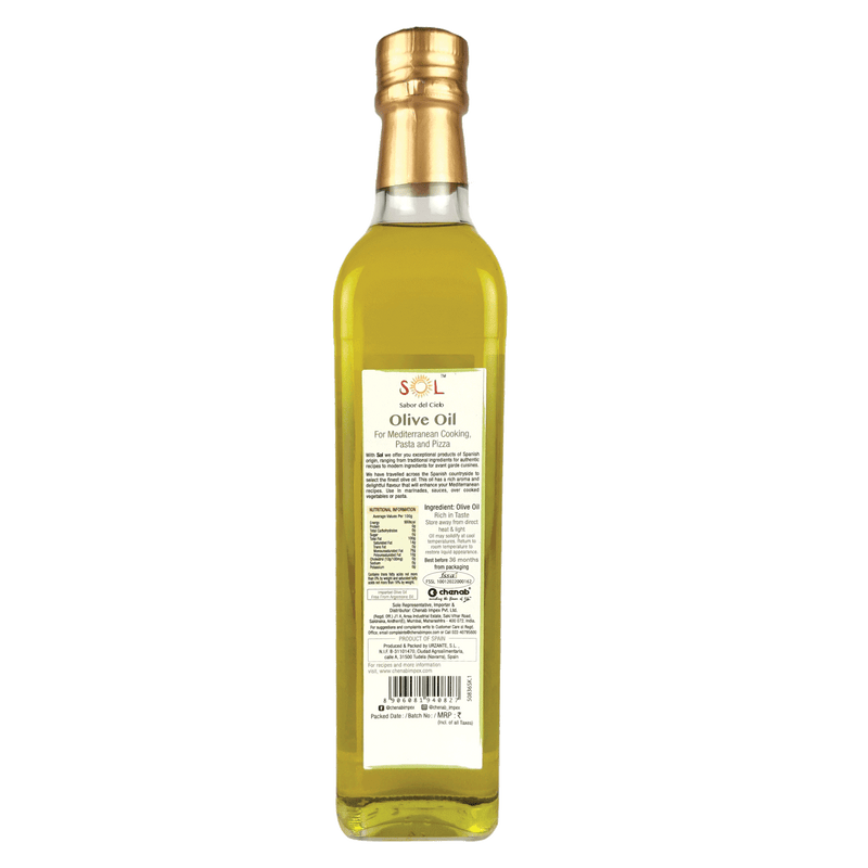Chenab Impex Pvt Ltd Oil 12 Sol - 100% Spanish Olive Oil 500ml