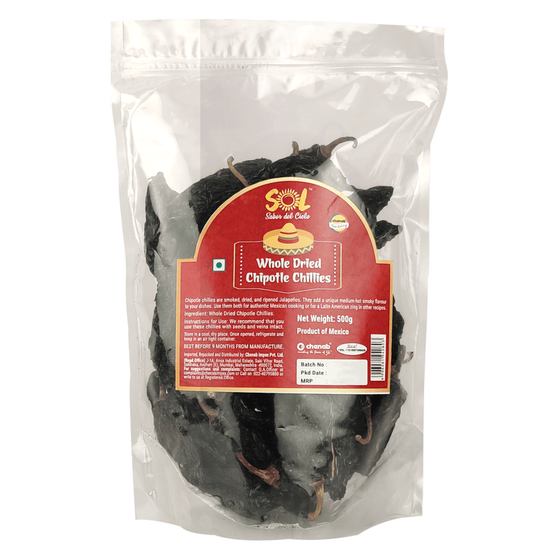 Chenab Impex Pvt Ltd Spices 6 Sol - Whole Dried Chipotle Chillies With Stem 500g
