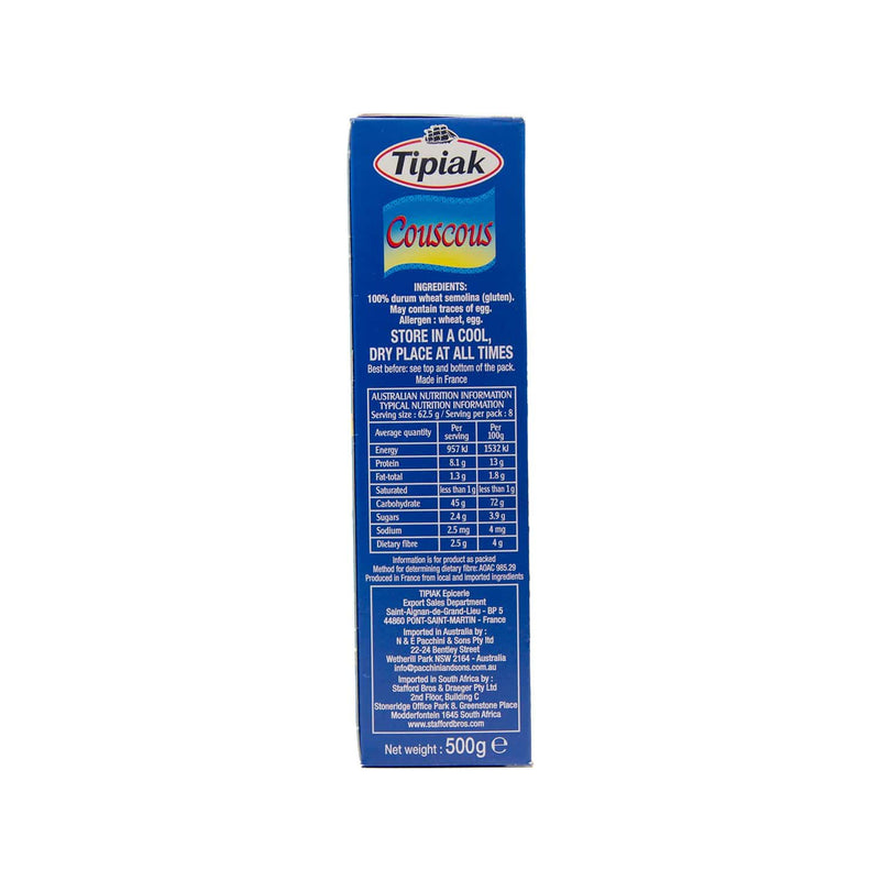 Chenab Impex Pvt Ltd Cereal 12 Tipiak - Durum Wheat Couscous Natural 500g
