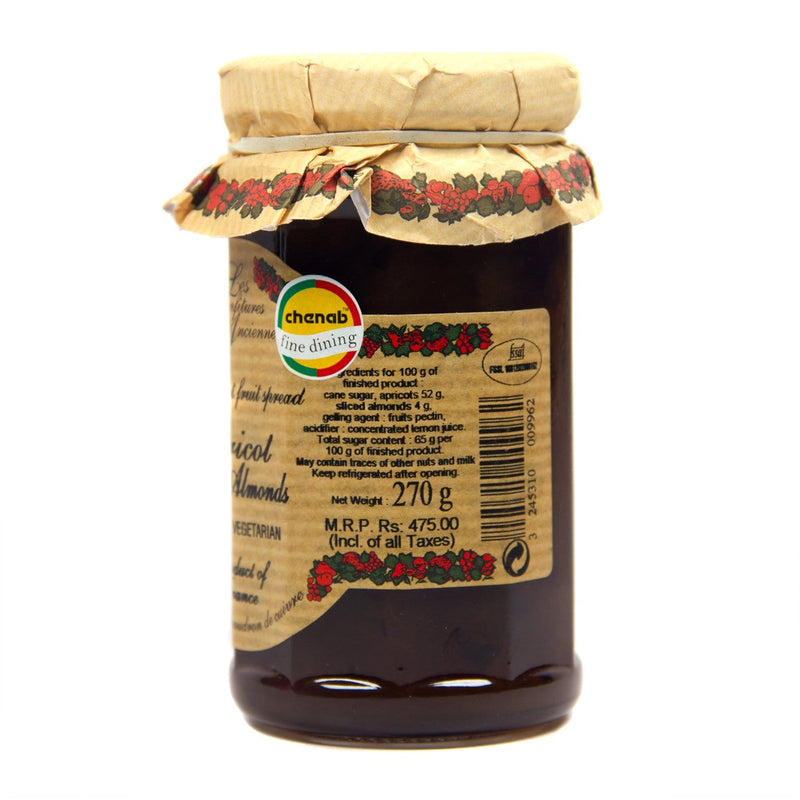 Chenab Impex Pvt Ltd Jam 6 Confitures - Res A L'ancienne Fruit Jam Apricot And Sliced Almonds 270g