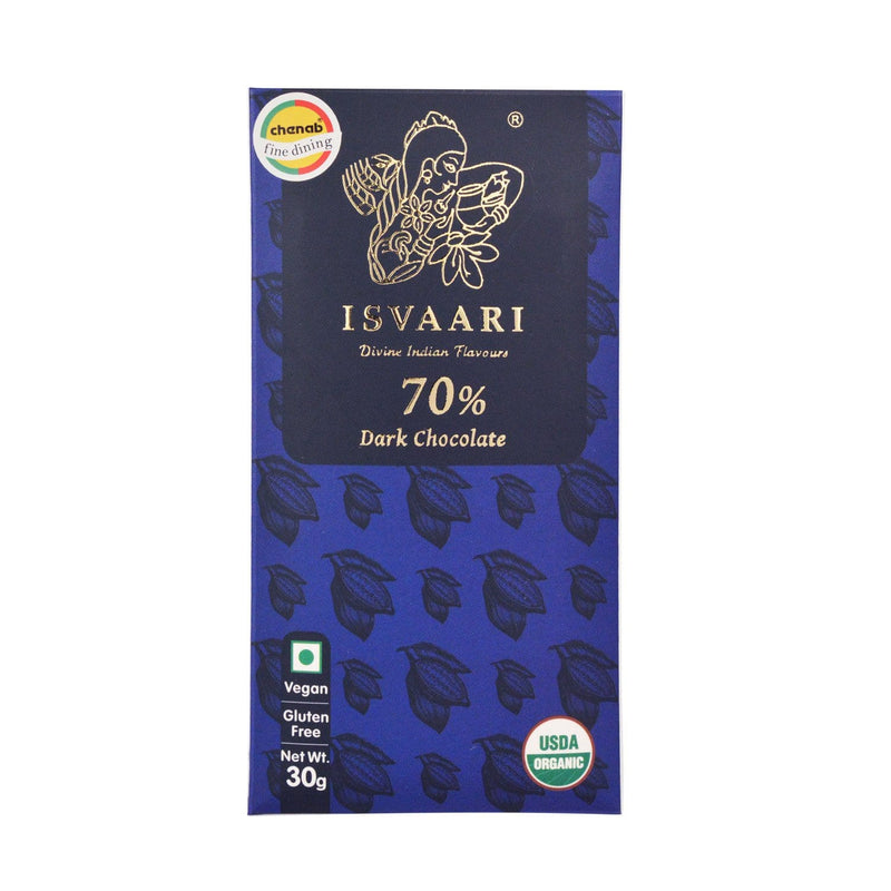 Chenab Impex Pvt Ltd Chocolate 12 Isvaari - 70% Organic Dark Chocolate 75g