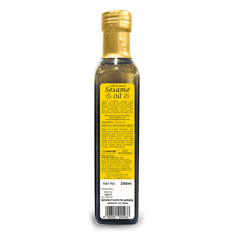 Chenab Impex Pvt Ltd Oil 12 Isvaari - Untoasted Sesame Oil 250ml