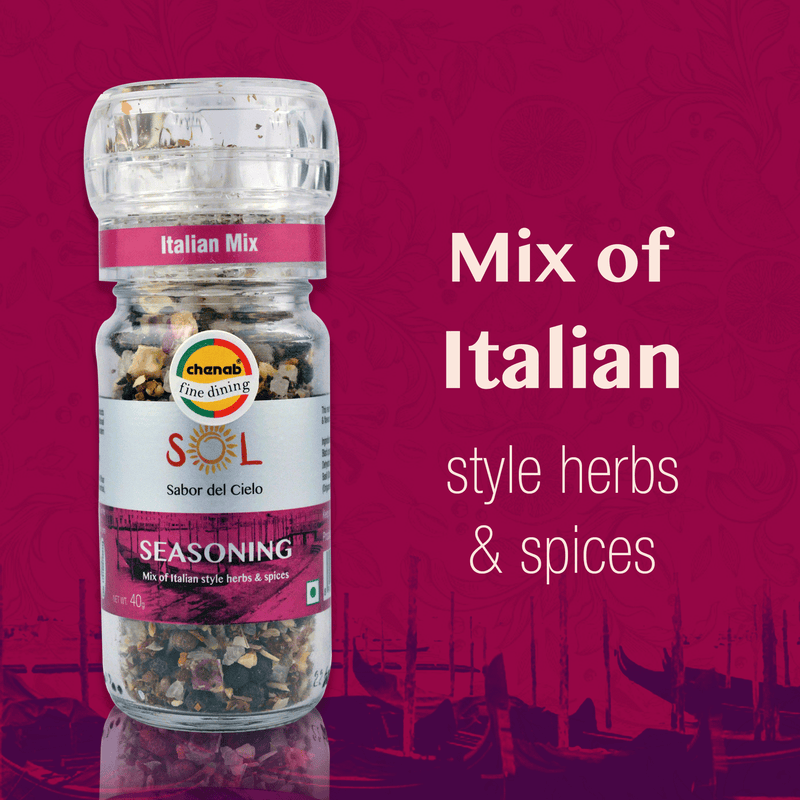 Chenab Impex Pvt Ltd Seasoning 12 Sol - Crystal Grinder Italian Mix - Mix Of Italian Style Herbs & Spices 40g