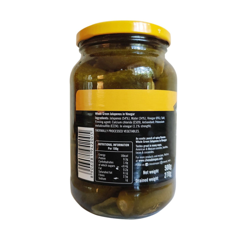 Chenab Impex Pvt Ltd Processed Vegetable 12 Hugo Reitzel - Whole Jalapeno 500g