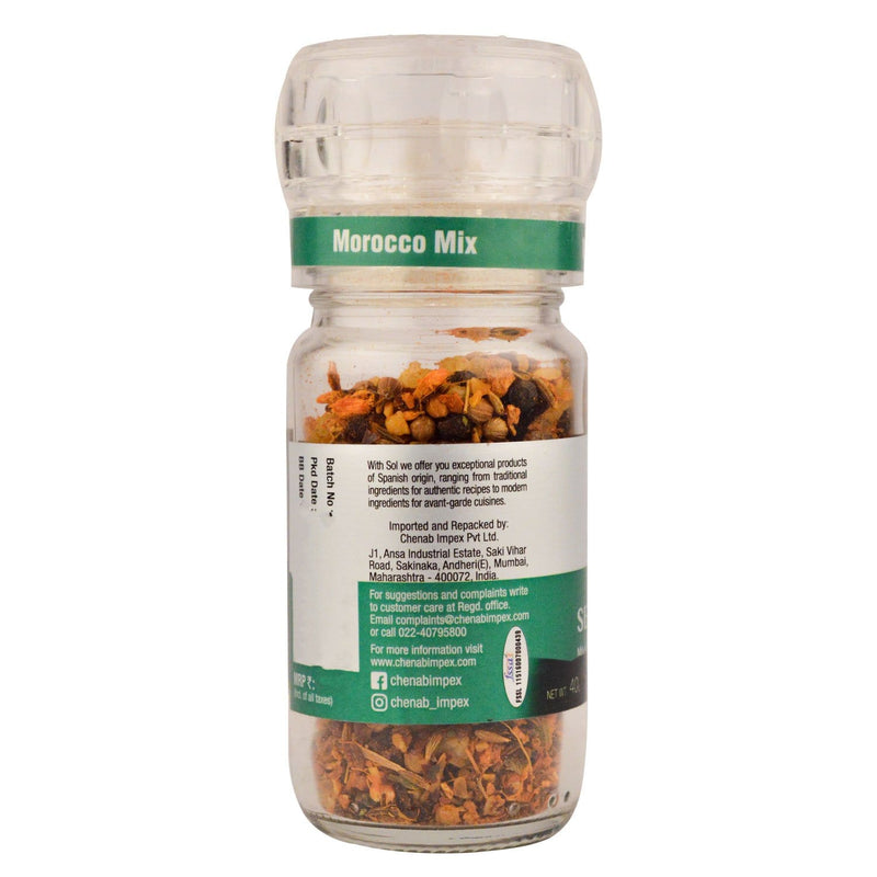 Chenab Impex Pvt Ltd Seasoning 12 Sol - Crystal Grinder Morocco Mix - Mix Of Moroccan Style Herbs & Spices 40g