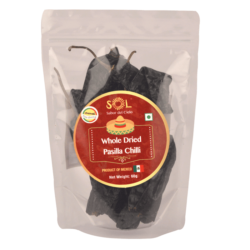 Chenab Impex Pvt Ltd Spices 12 Sol - Whole Dried Pasilla Chillies With Stem 60g