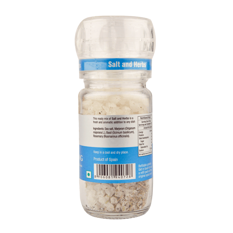 Chenab Impex Pvt Ltd Seasoning 12 Sol - Crystal Grinder Salt & Herbs - Mix Of Salt And Herbs For All Cuisine 78g