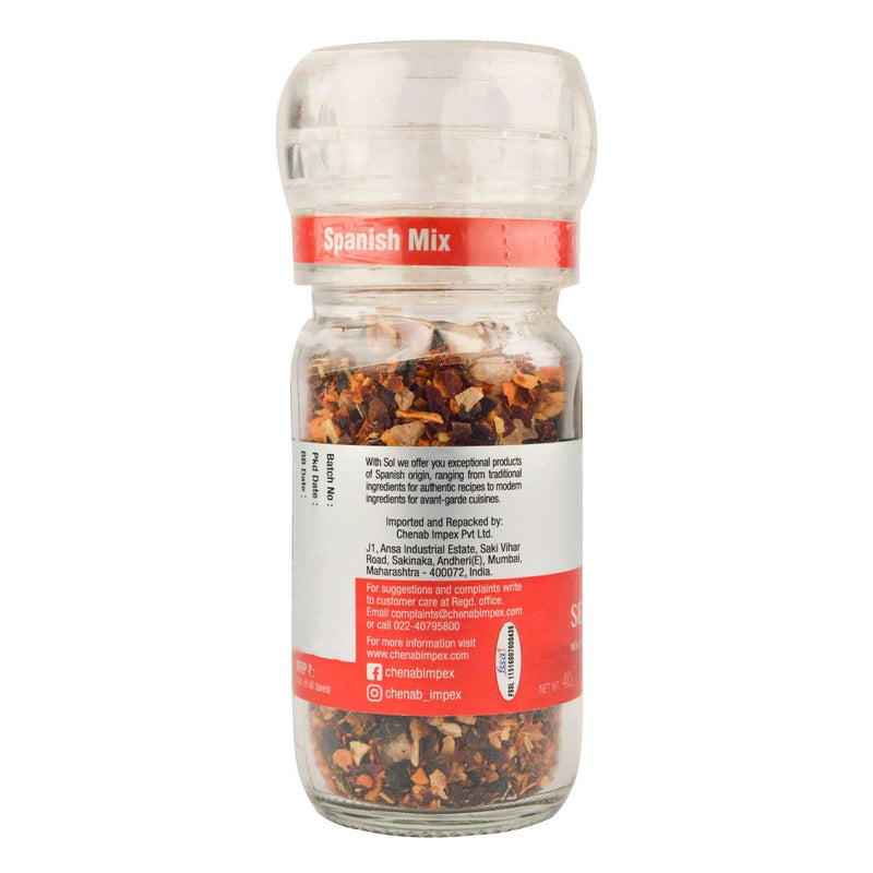 Chenab Impex Pvt Ltd Seasoning 12 Sol - Crystal Grinder Spanish Mix - Mix Of Spanish Style Herbs & Spices 40g