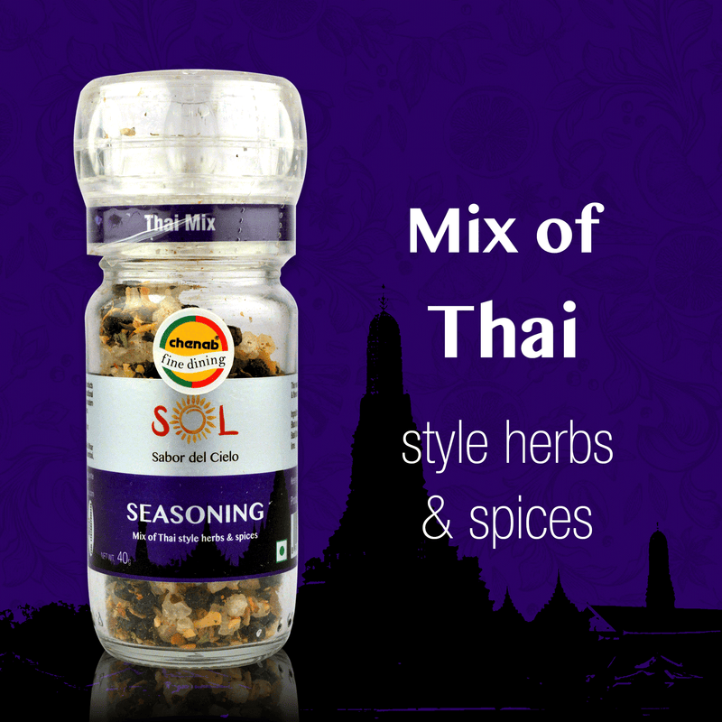 Chenab Impex Pvt Ltd Seasoning 12 Sol - Crystal Grinder Thai Mix - Mix Of Thai Style Herbs & Spices 40g