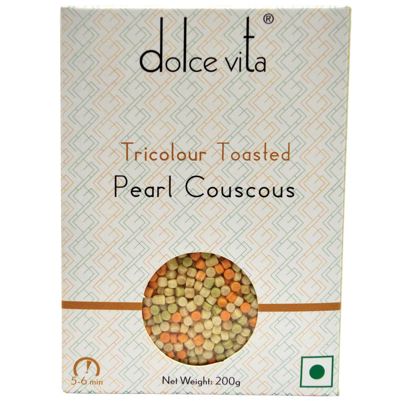 Chenab Impex Pvt Ltd Cereal 12 Dolce Vita - Tri-color Toasted Pearl Couscous 200g