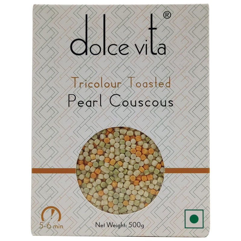 Chenab Impex Pvt Ltd Cereal 12 Dolce Vita - Tri-color Toasted Pearl Couscous 500g