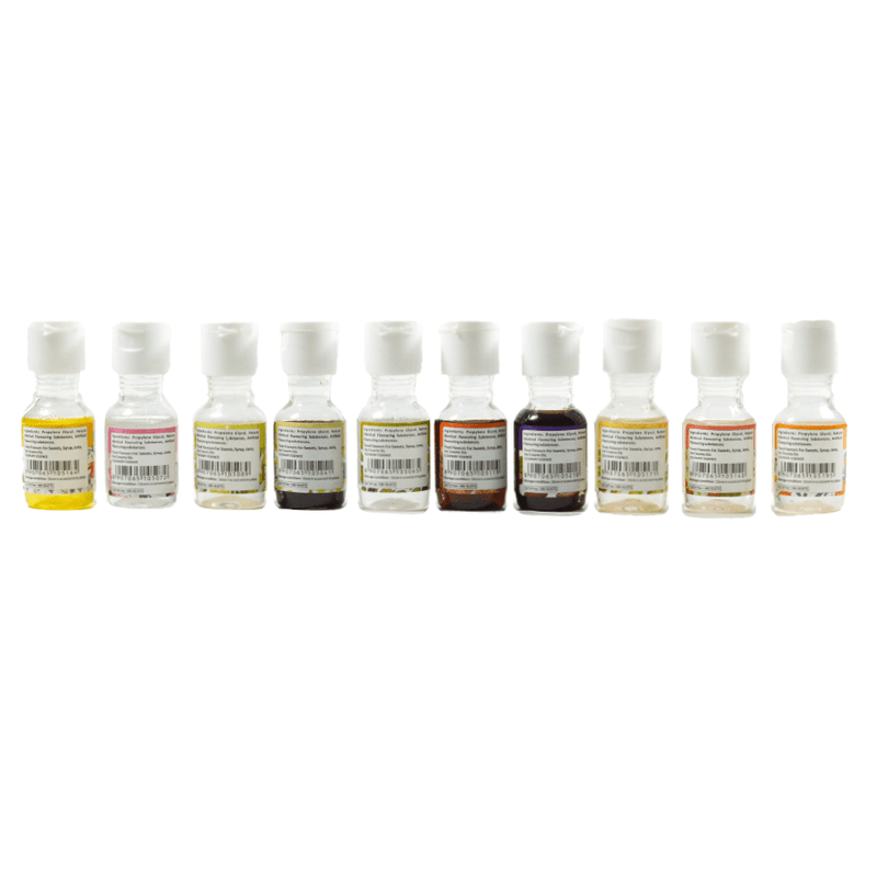 Bakersville India Flavour 2 Lezzet - Culinary Essence Assorted 20 Ml - 10 Colours(1 Pack)