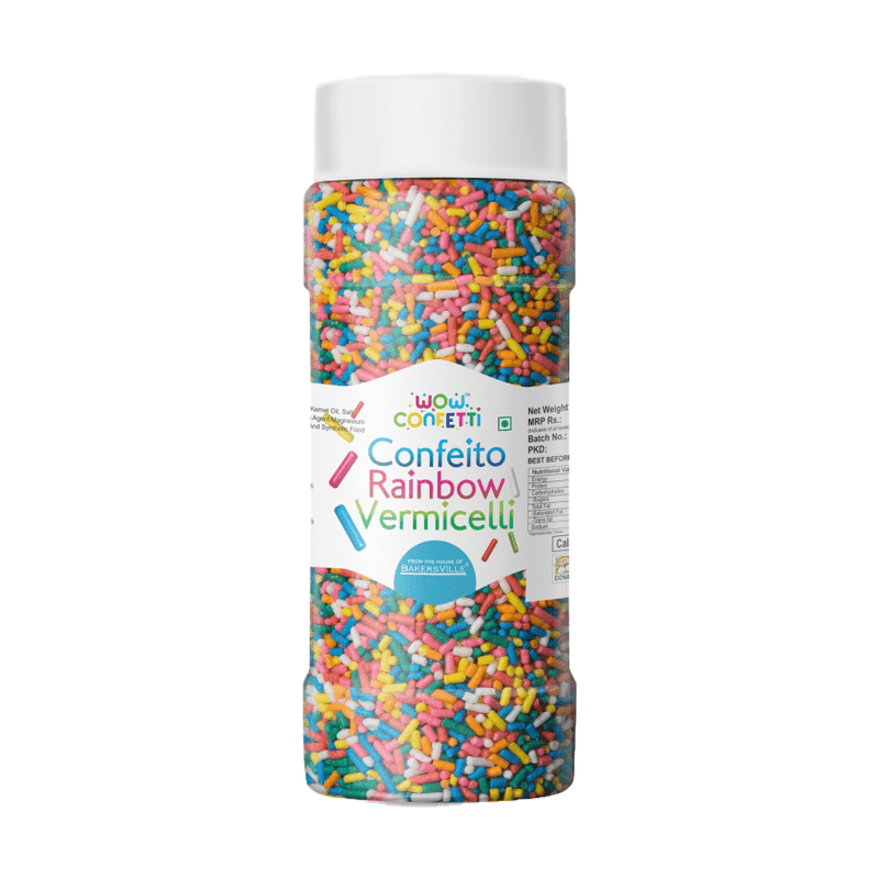 Bakersville India Topping 2 Wow Confetti - Confeito Rainbow Vermicelli (sprinkles)(125g)