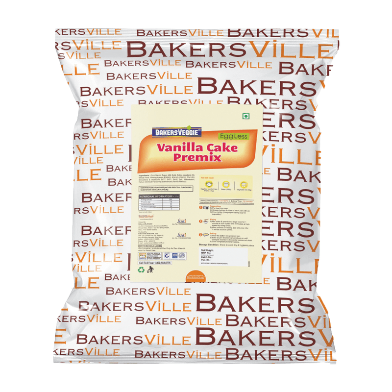 Bakersville India Cake Premix 2 Bakersveggie - Eggless Vanilla Cake Premix(1 Kg)