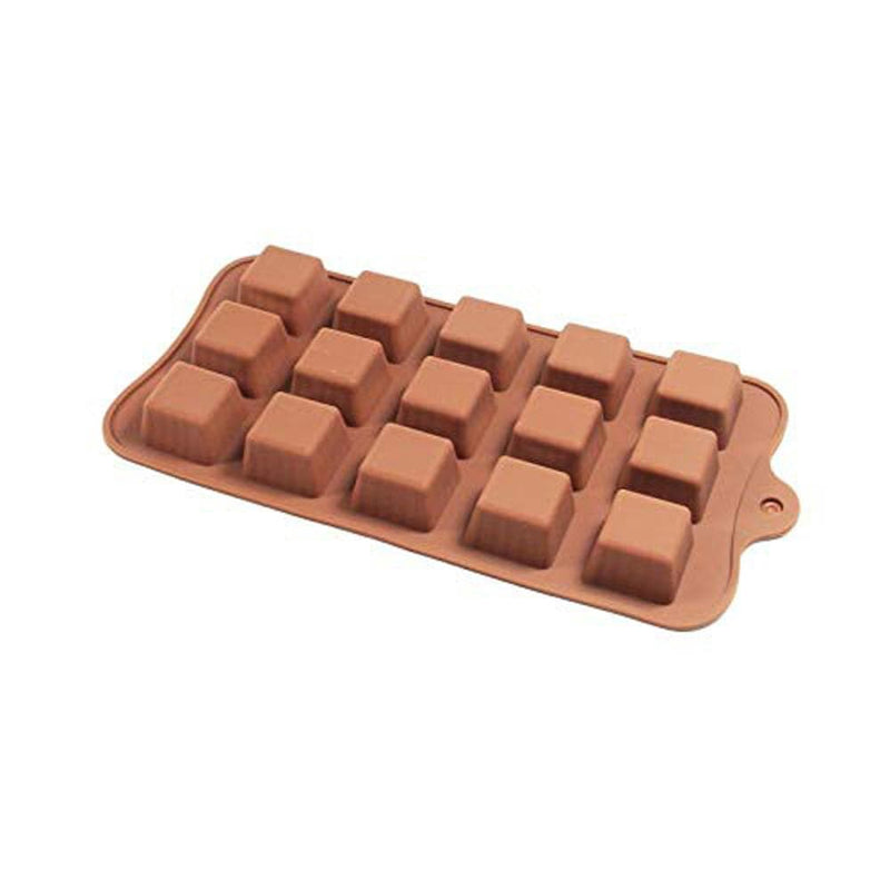 Bakersville India Baking Accessory 2 Finedecor - Silicone Square Shape Chocolate Mould - Fd 3141((15 Cavities))
